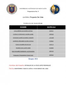 Proyectos de vida. Página 1