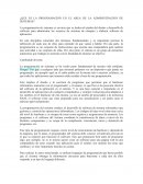 ¿Que es la programacion en el area de la administracion de sistemas?
