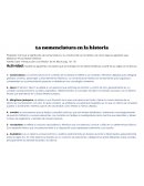 La nomenclatura en la historia