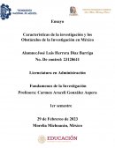 Características de la investigación y los Obstáculos de la Investigación en México