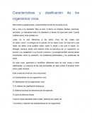 Características y clasificación de los organismos vivos