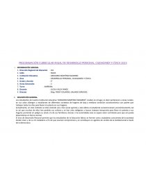 Programación curricular anual de desarrollo personal, ciudadanía y cívica. Página 1