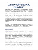 La ética como disciplina axiológica