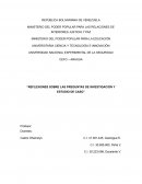 Reflexiones sobre las preguntas de investigación y estudio de caso