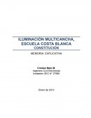 Iluminación multicancha, escuela costa brava, constitución