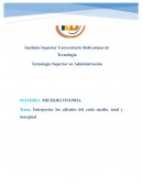 Interpretar los cálculos del costo medio, total y marginal