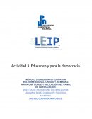 Actividad Educar en y para la democracia