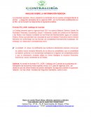 Análisis sobre la información rendida