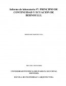 Informe de laboratorio #7: Principio de continuidad y ecuación de Bernoulli