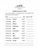 Grammar vocabulary 4th. grade