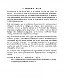 El origen de la vida. Organización y estructura celular