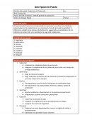 Descripción de puesto Supervisor de Producción