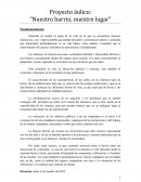 Proyecto áulico: “Nuestro barrio, nuestro lugar”