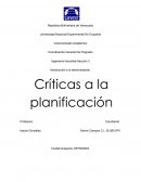 Críticas a la planificación