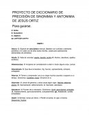 Proyecto de diccionario de precisión de sinonimia y antonimia de Jesús Ortiz