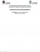 Actividad: Tipos de Mantenimiento