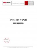 Evaluacion Anual de proveedores