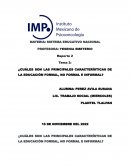¿Cuáles son las principales características de la educación formal, no formal e informal?