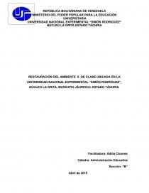Restauración del ambiente 8 de clase ubicada en la universidad nacional experimental “Simón Rodríguez”. Página 1