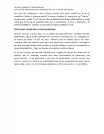 Comentario - Enseñando Ética en un Mundo Posmoderno. Página 3