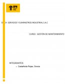 Gestión de manyenimiento. ONCH Servicios y Suministros Industriales S.A.C