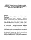 Efecto de la temperatura, pH, concentración de enzimas y concentración de sustrato sobre la velocidad de reacción