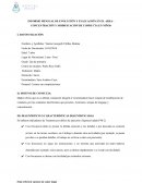 Informe mensual de evolución y evaluación en él area– concentración y modificación de conducta en niños