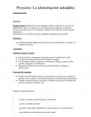 Proyecto: Alimentación Saludable- Nivel Inicial