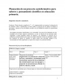 Planeación de un proyecto socioformativo para saberes y pensamiento científico en educación primaria