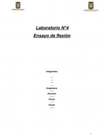 Laboratorio N°4 Ensayo de flexión. Página 1