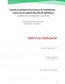 Auditoría de control interno y riesgo