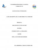 Carta descriptiva de lo aprendido en el semestre