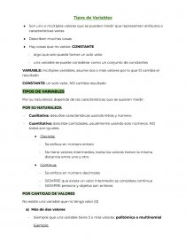 Tipos de variables. Página 1