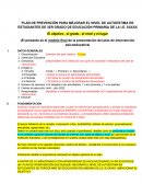 Plan de prevención para mejorar el nivel de autoestima en estudiantes de 3er grado de educación primaria