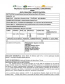 Proyecto educativo integral comunitario Fase I (Exploración e investigación)