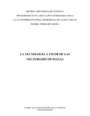 La tecnología a favor de las necesidades humanas