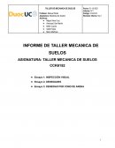 Infome Taller Mecánica de suelos