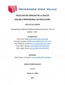 Incremento de Violencia Familiar en tiempos de Covid- 19 en La libertad – Perú