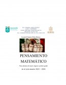 Pensamiento matemático Para alumnos de nuevo ingreso a primer grado