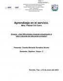 ¿Qué dificultades presenta actualmente el futuro docente de educación primaria?