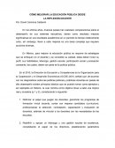 Como Mejorar la Educación Pública desde la Reflexión Docente