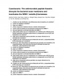 Cuestionario s/r: The antimicrobial peptide thanatin disrupts the bacterial outer membrane and inactivates the NDM-1