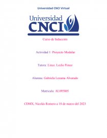 Proyecto modular. Curso de Inducción. Página 1