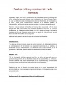 Postura crítica y construcción de la identidad