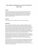 Stephen Hawking essay and all his research on black holes