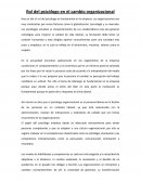 Rol del psicólogo en el cambio organizacional