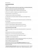 Guía de lectura. Ley de Educación Nacional
