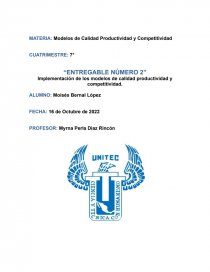 Implementación de los modelos de calidad productividad y competitividad. Página 1