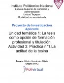 La tesis como opción de formación profesional y titulación