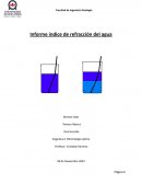 Informe índice de refracción del agua